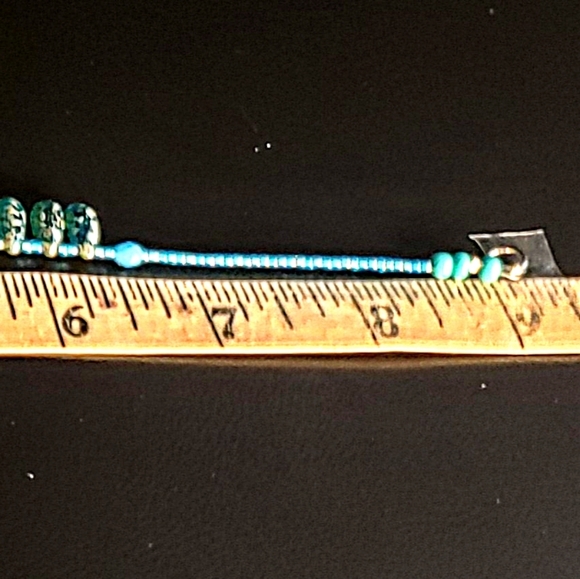 Turquoise color starfish anklet is 9 inches " Handcrafted by Queen2Bohemian - Picture 6 of 9